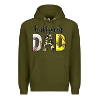 Army Green ballpark dad with softball and baseball Premium Hoodie - texasbilliewilder