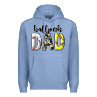 Colony Blue ballpark dad with softball and baseball Premium Hoodie - texasbilliewilder