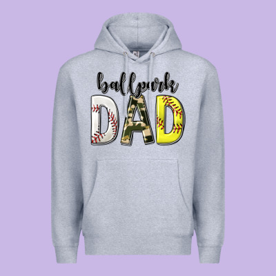Ballpark Dad With Softball And Baseball Premium Hoodie Designed By Texasbilliewilder