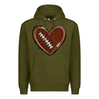 Army Green american football heart Premium Hoodie - texasbilliewilder