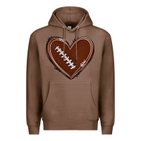Chestnut american football heart Premium Hoodie - texasbilliewilder