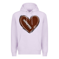 Lilac american football heart Premium Hoodie - texasbilliewilder