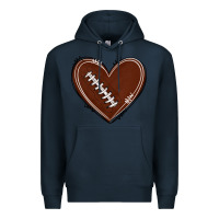 Navy american football heart Premium Hoodie - texasbilliewilder