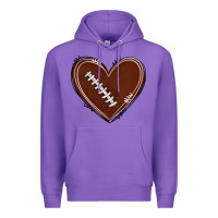 Purple american football heart Premium Hoodie - texasbilliewilder
