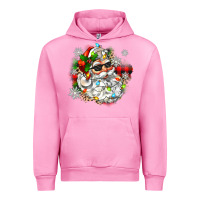 Fuchsia Pink santa with sunglasses christmas Urban Hoodie - Zillion Design Studio
