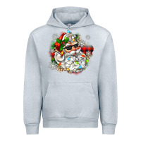 Heather Grey santa with sunglasses christmas Urban Hoodie - Zillion Design Studio