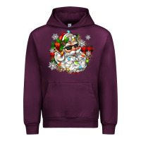 Mauve Wine santa with sunglasses christmas Urban Hoodie - Zillion Design Studio
