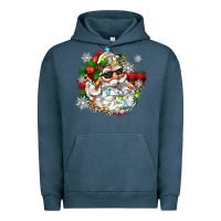 Pigment Midnight Navy santa with sunglasses christmas Urban Hoodie - Zillion Design Studio