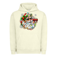 Pigment Pistachio santa with sunglasses christmas Urban Hoodie - Zillion Design Studio