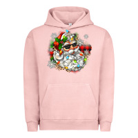 Pigment Salmon santa with sunglasses christmas Urban Hoodie - Zillion Design Studio