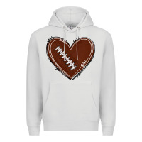 Dove Grey american football heart Premium Hoodie - texasbilliewilder