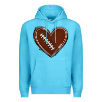 Ocean Blue american football heart Premium Hoodie - texasbilliewilder