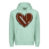 Seafoam american football heart Premium Hoodie - texasbilliewilder