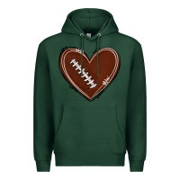 Sports Green american football heart Premium Hoodie - texasbilliewilder