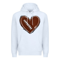 White american football heart Premium Hoodie - texasbilliewilder