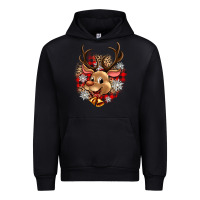 Black reindeer christmas Urban Hoodie - Zillion Design Studio
