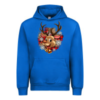 Cobalt reindeer christmas Urban Hoodie - Zillion Design Studio