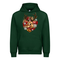 Forest Green reindeer christmas Urban Hoodie - Zillion Design Studio