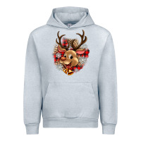 Heather Grey reindeer christmas Urban Hoodie - Zillion Design Studio