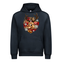 Navy reindeer christmas Urban Hoodie - Zillion Design Studio