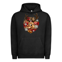 Pigment Black reindeer christmas Urban Hoodie - Zillion Design Studio