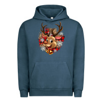 Pigment Midnight Navy reindeer christmas Urban Hoodie - Zillion Design Studio