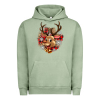 Pigment Oil Green reindeer christmas Urban Hoodie - Zillion Design Studio