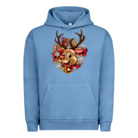 Pigment Pebble Blue reindeer christmas Urban Hoodie - Zillion Design Studio