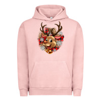 Pigment Salmon reindeer christmas Urban Hoodie - Zillion Design Studio