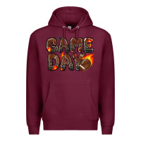 Burgundy game day football leopard Premium Hoodie - Zillion Design Studio