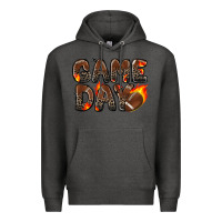 Charcoal Heather game day football leopard Premium Hoodie - Zillion Design Studio
