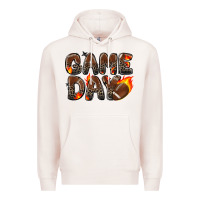 Pale Pink game day football leopard Premium Hoodie - Zillion Design Studio