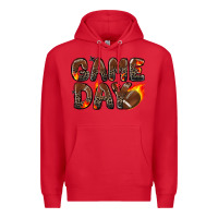 Red game day football leopard Premium Hoodie - Zillion Design Studio