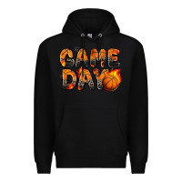 Black game day basketball leopard Premium Hoodie - Zillion Design Studio