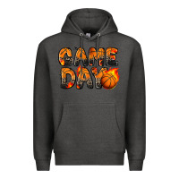Charcoal Heather game day basketball leopard Premium Hoodie - Zillion Design Studio