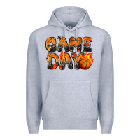 Heather Grey game day basketball leopard Premium Hoodie - Zillion Design Studio