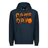 Navy game day basketball leopard Premium Hoodie - Zillion Design Studio