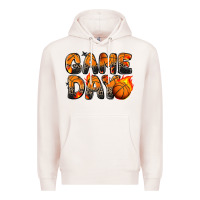 Pale Pink game day basketball leopard Premium Hoodie - Zillion Design Studio