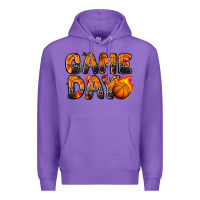 Purple game day basketball leopard Premium Hoodie - Zillion Design Studio