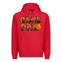 Red game day basketball leopard Premium Hoodie - Zillion Design Studio