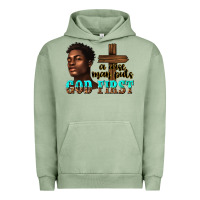 Pigment Oil Green a wise man puts god first Urban Hoodie - texasbilliewilder