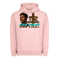 Pigment Salmon a wise man puts god first Urban Hoodie - texasbilliewilder