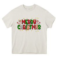 Cream festive merry christmas greeting Heavy Core Tee - CowhideDigitalArt