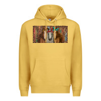 Antique Gold Horses with serape and leopard Premium Hoodie - RanaPortraitStore