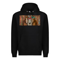 Black Horses with serape and leopard Premium Hoodie - RanaPortraitStore