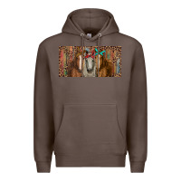 Coffee Horses with serape and leopard Premium Hoodie - RanaPortraitStore