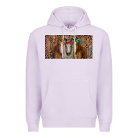 Lilac Horses with serape and leopard Premium Hoodie - RanaPortraitStore