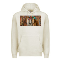 Oatmeal Heather Horses with serape and leopard Premium Hoodie - RanaPortraitStore