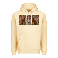 Pina Colada Horses with serape and leopard Premium Hoodie - RanaPortraitStore