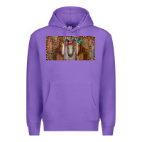 Purple Horses with serape and leopard Premium Hoodie - RanaPortraitStore